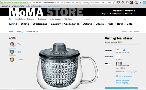 Featured on MoMa Modern Art museum store
