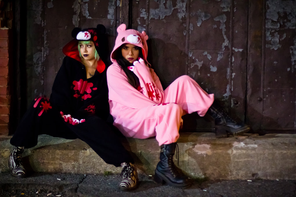 Kigurumi Character Black and Pink Gloomy Bear Onesie