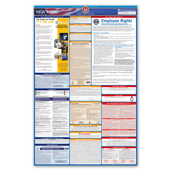 New York Complete Labor Law Poster OSHA Safety