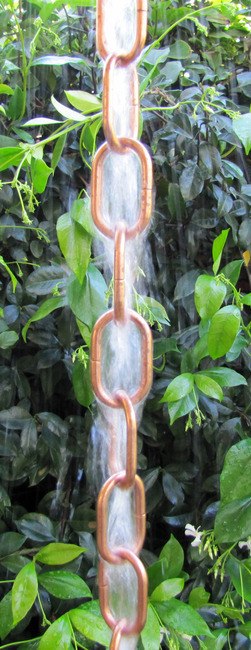 2-ft Extension Copper Rain Chain Hummingbird and Flower by Stanwood Rain Chain