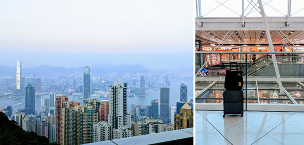 Hong Kong Skyline in Victoria Harbor, and Hong Kong Airport