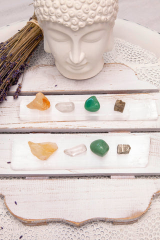 Selenite Abundance Crystal Set