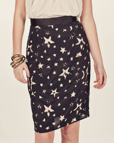 Star Spangled Pencil Skirt - Black
