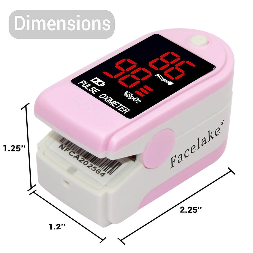 FL400 Pulse Oximeter with Carrying Case, Batteries, Lanyard, Pink