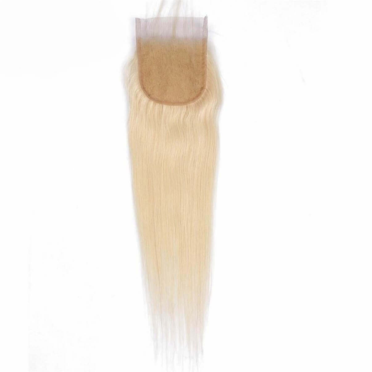 Lakihair 10A 613 Blonde Color Straight Lace Closure 4x4 Brazilian Virgin Human Hair