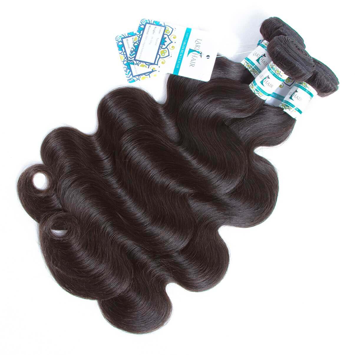 Lakihair Brazilian Body Wave Human Hair Weaving 3 Bundles Unprocessed Virgin Human Hair Extensions