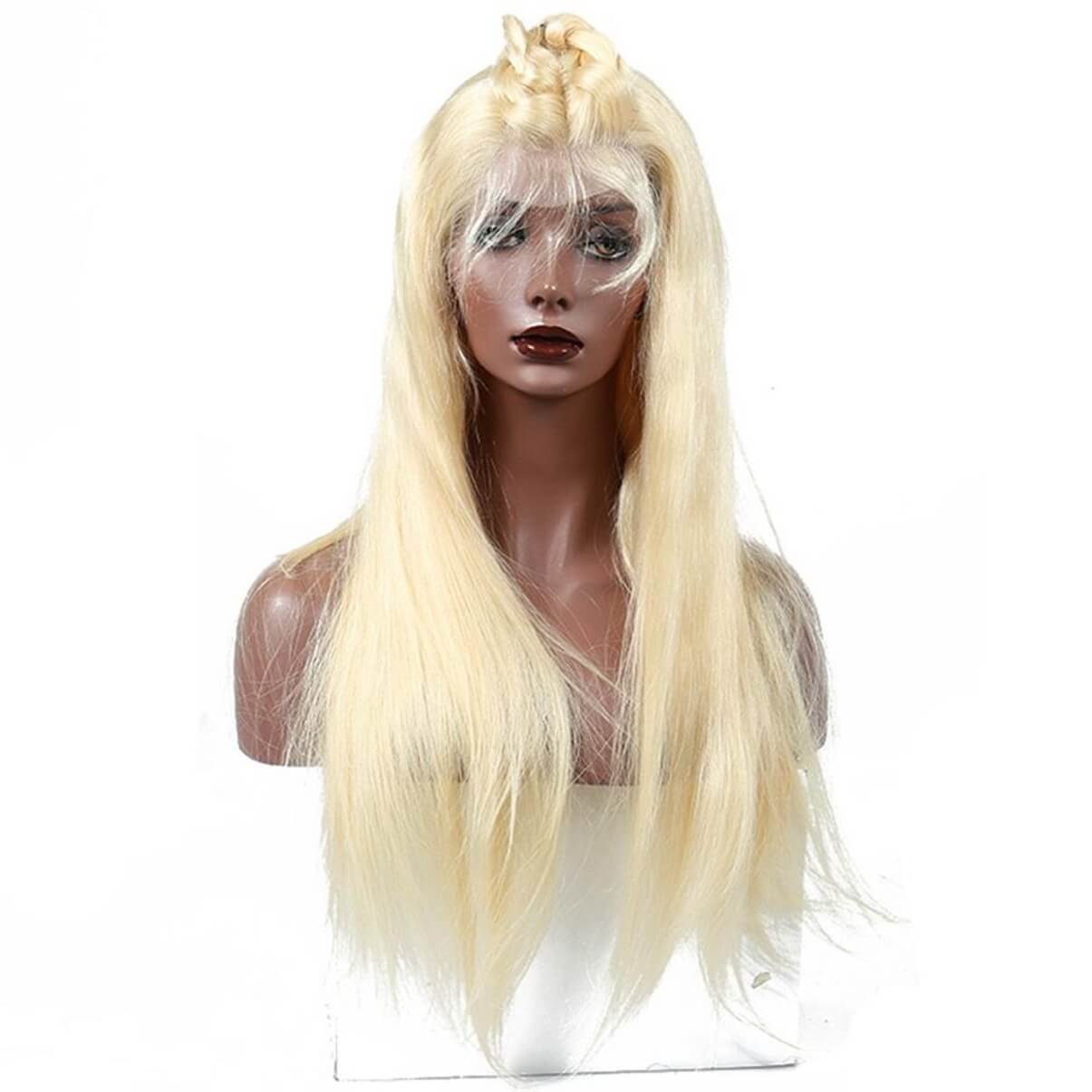 Lakihair 613 Blonde Color Virgin Brazilian Straight Lace Wigs Pre Plucked Glueless Lace Front Human Hair Wigs