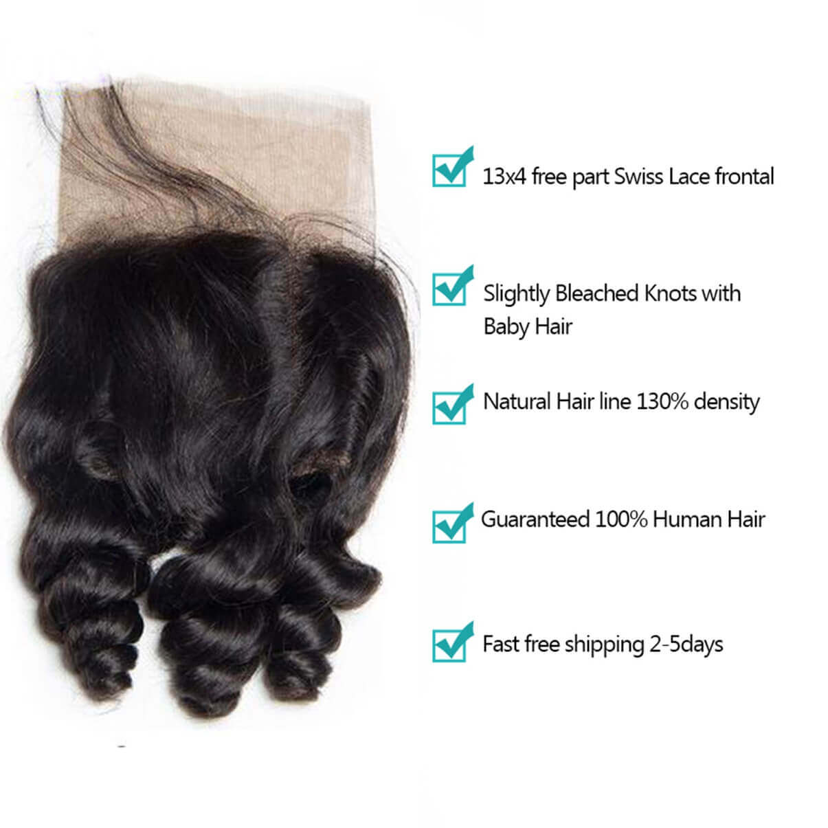 Lakihair 8A Brazilian Loose Wave Bundles 100% Virgin Human Hair 3 Bundles With Lace Frontal Closure 13x4