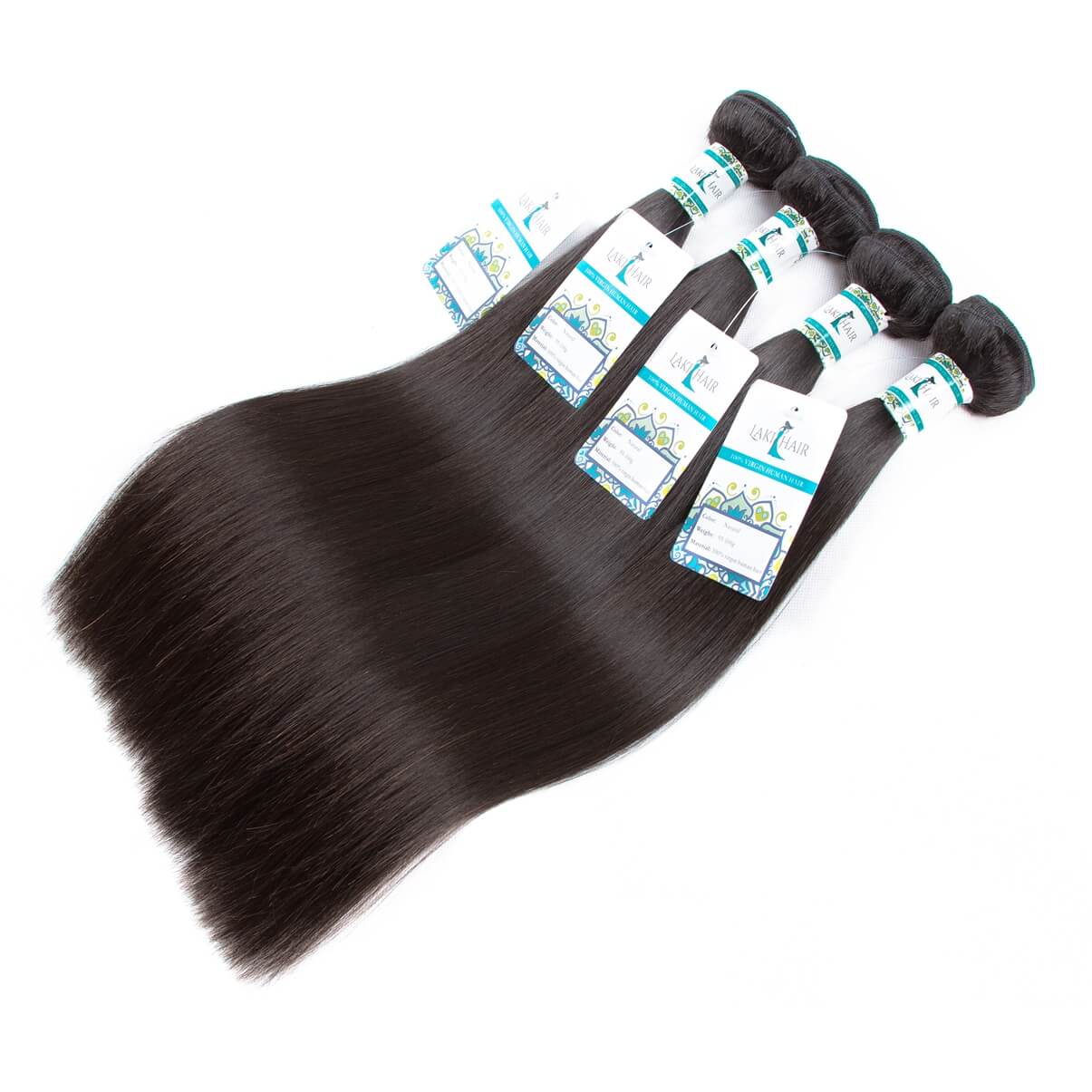 Lakihair Virgin Human Hair Bundles 4 Bundles Straight Hair Unprocessed Human Hair Weaving