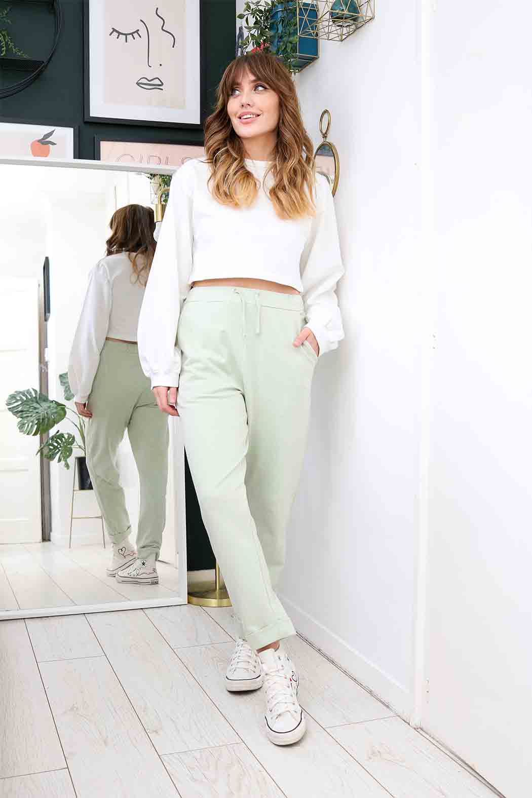 Turn Up Green Jogger