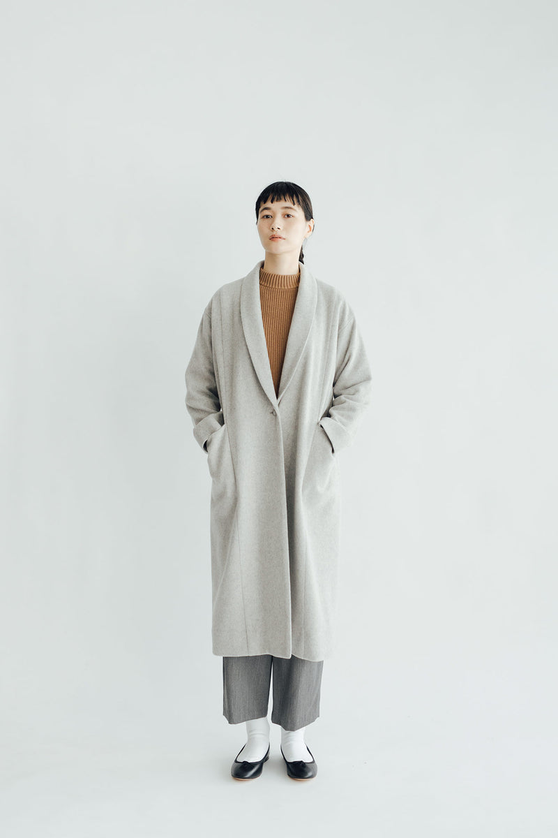 ロングコート evam eva エヴァムエヴァ ウールワイドコートwool wide coat