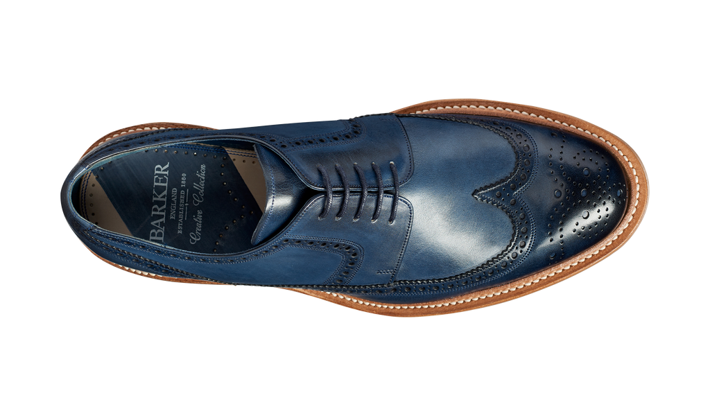 Bailey - Navy Hand Painted | Mens Derby 