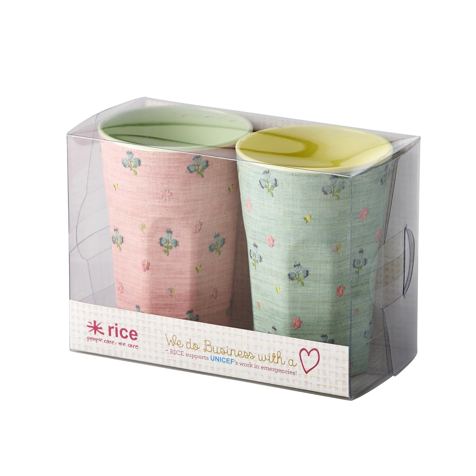 Rice DK | Set of 2 Latte Raffia Melamine Cups