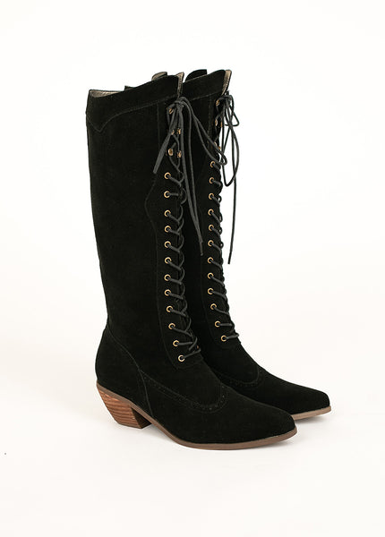 Arlin Tall Leather Boot in Black