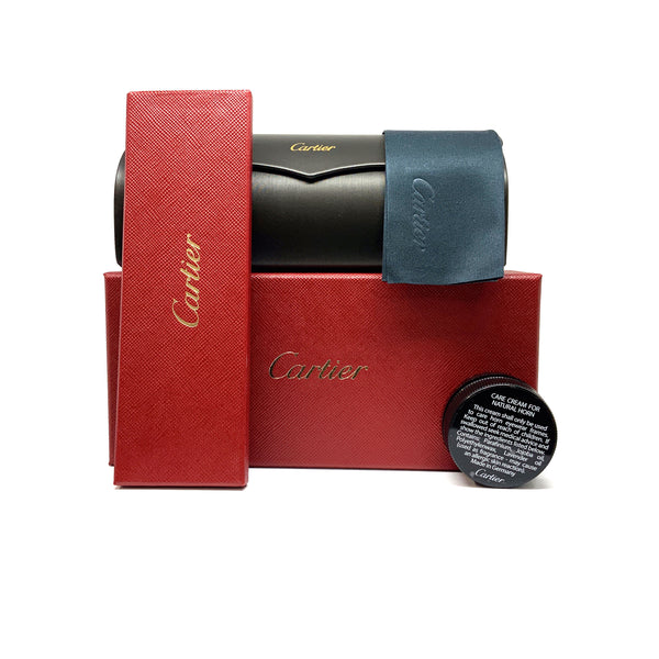 Cartier - C Décor - CT0024RS 001 (P) Black Buffalo Horn (Cool-Brown Gradient Lens)