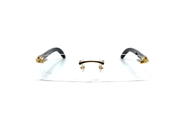 cartier ct0046o white buffalo horn rimless eyeglasses