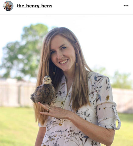 IG chicken pet parents Chicken Moms & Dads of Instagram woman with young chicken