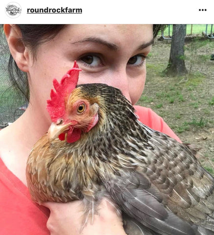 IG chicken pet parents Chicken Moms & Dads of Instagram woman snuggling chicken