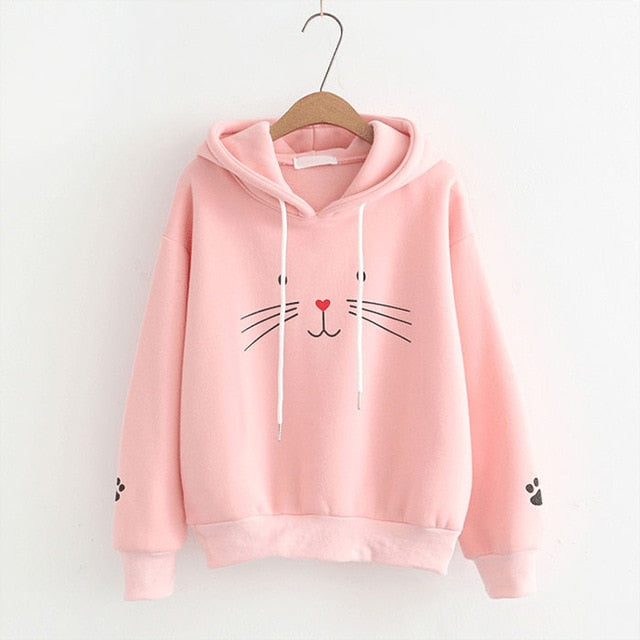 cat face hoodie