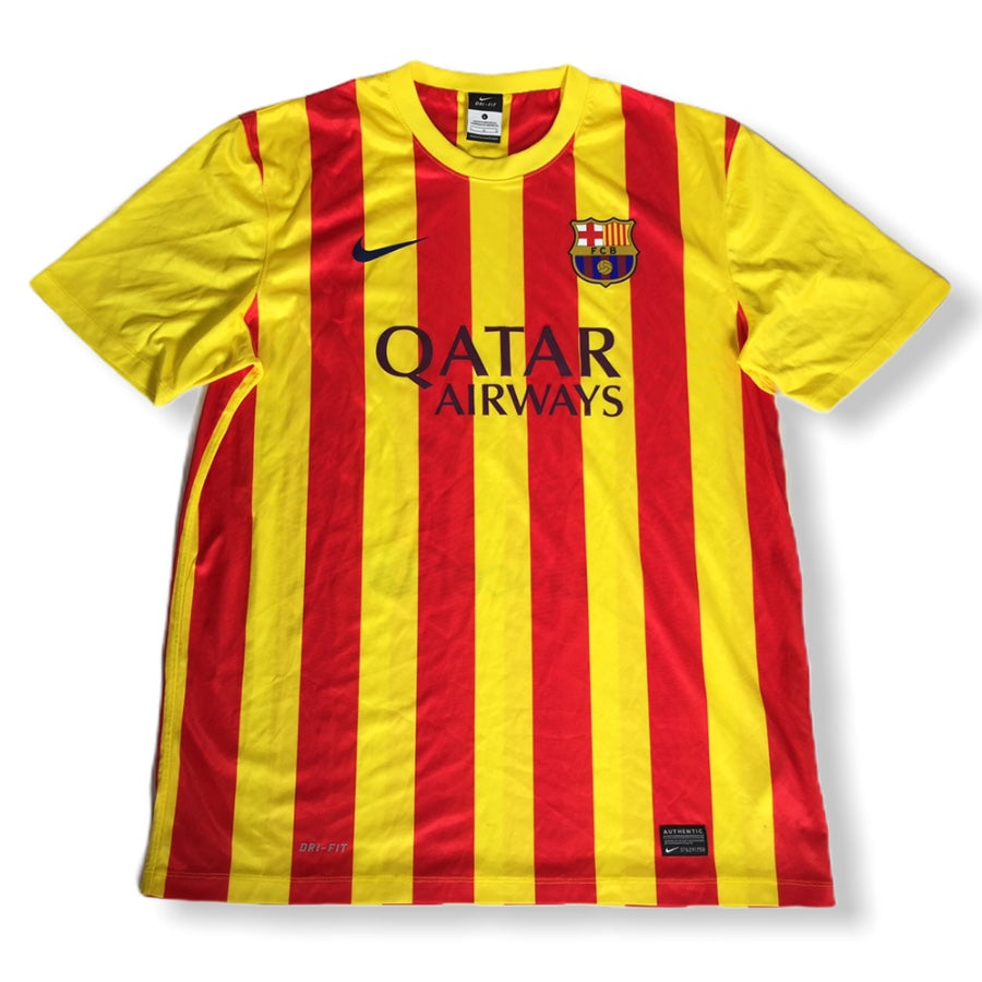 red and yellow nike shirt