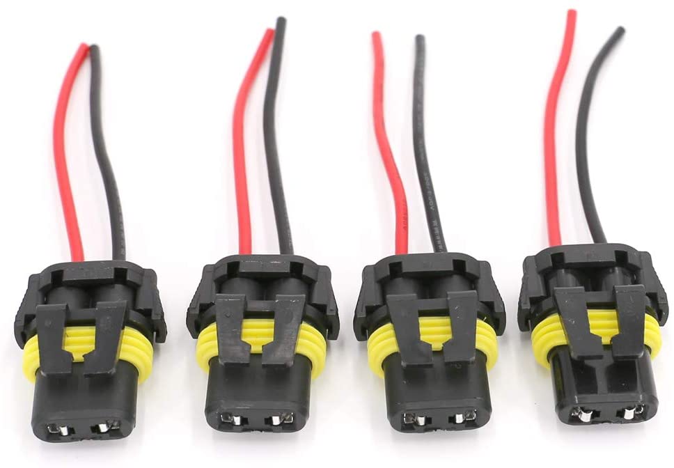 UTSAUTO H11 H8 880 881 High Temperature Ceramic Wire Harness Socket Female Adapter for Headlight Fog Light 2 pcs