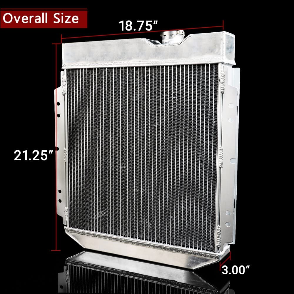 Aluminum Radiator 14 Fan For 64-66 FORD MUSTANG/SHELBY V8 L6 MT/AT 1965 Silver