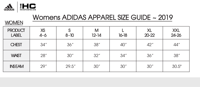 size chart tracktop adidas