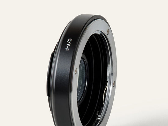 Contax/Yashica (C/Y) Lens Mount to Nikon F Camera Mount (with Optical Glass)