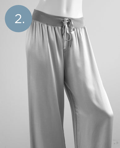 Jolie Silver Satin Pyjama Pant