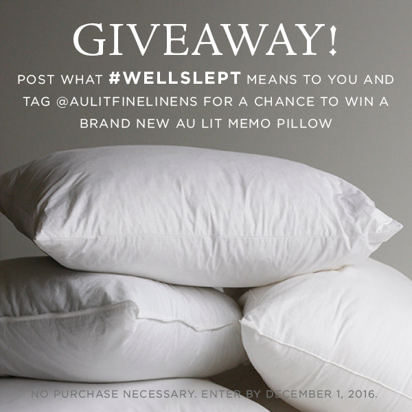 Au Lit Memo Pillow Giveaway - #wellslept