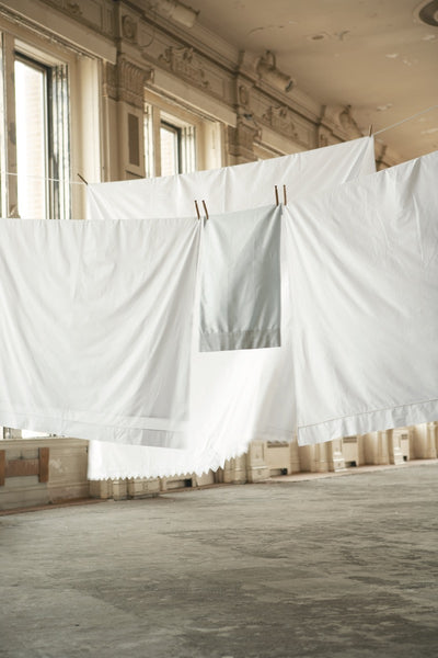 White Sheets Line Drying