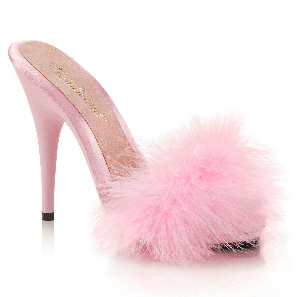 fur slide heels