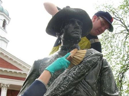 Confederate Solider being cleaned