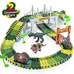 Dinosaur race track toy playset