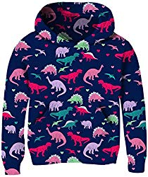 Girls dinosaur print hoodie sweatshirt