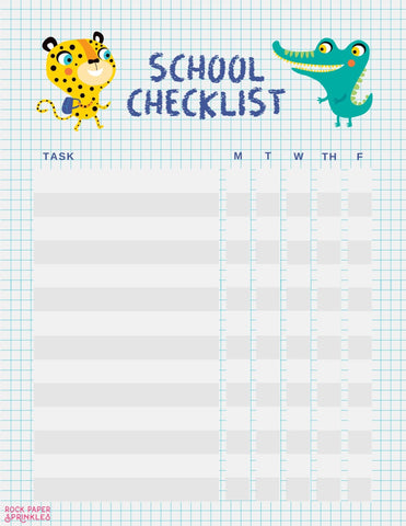 Free school checklist template