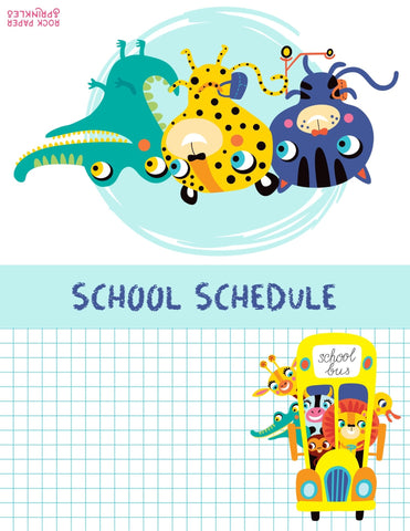 Table tent free school schedule template