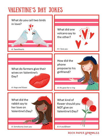 Kid Valentine's Day Jokes with pretty pictures
