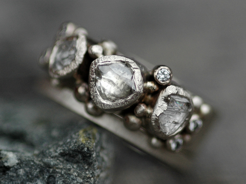 Rough Diamond Trio Ring