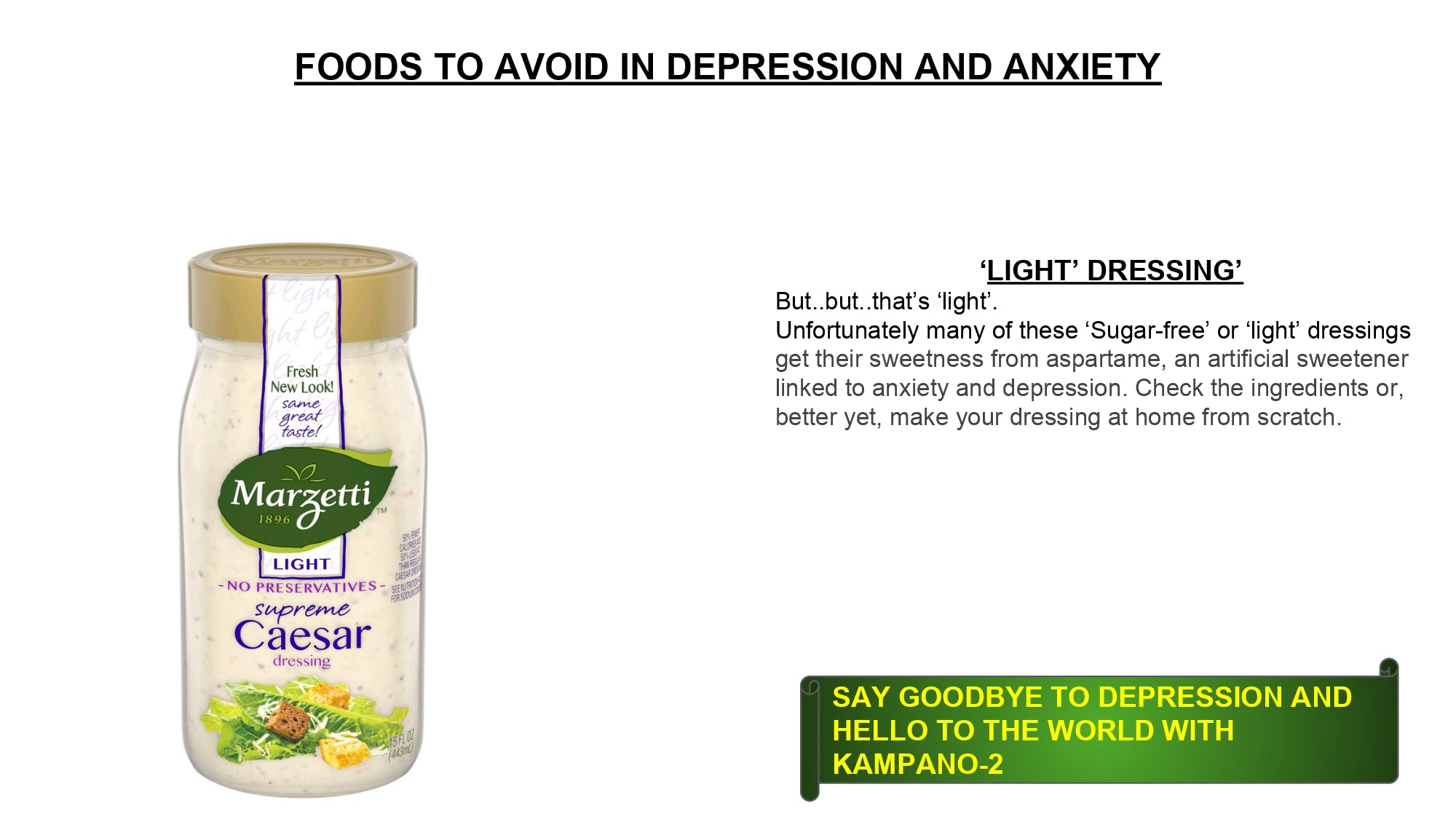 food to avoid for depression