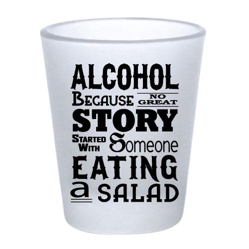 ALCOHOL - Funny Printed Frosted Shot Glass – Bar Supplies