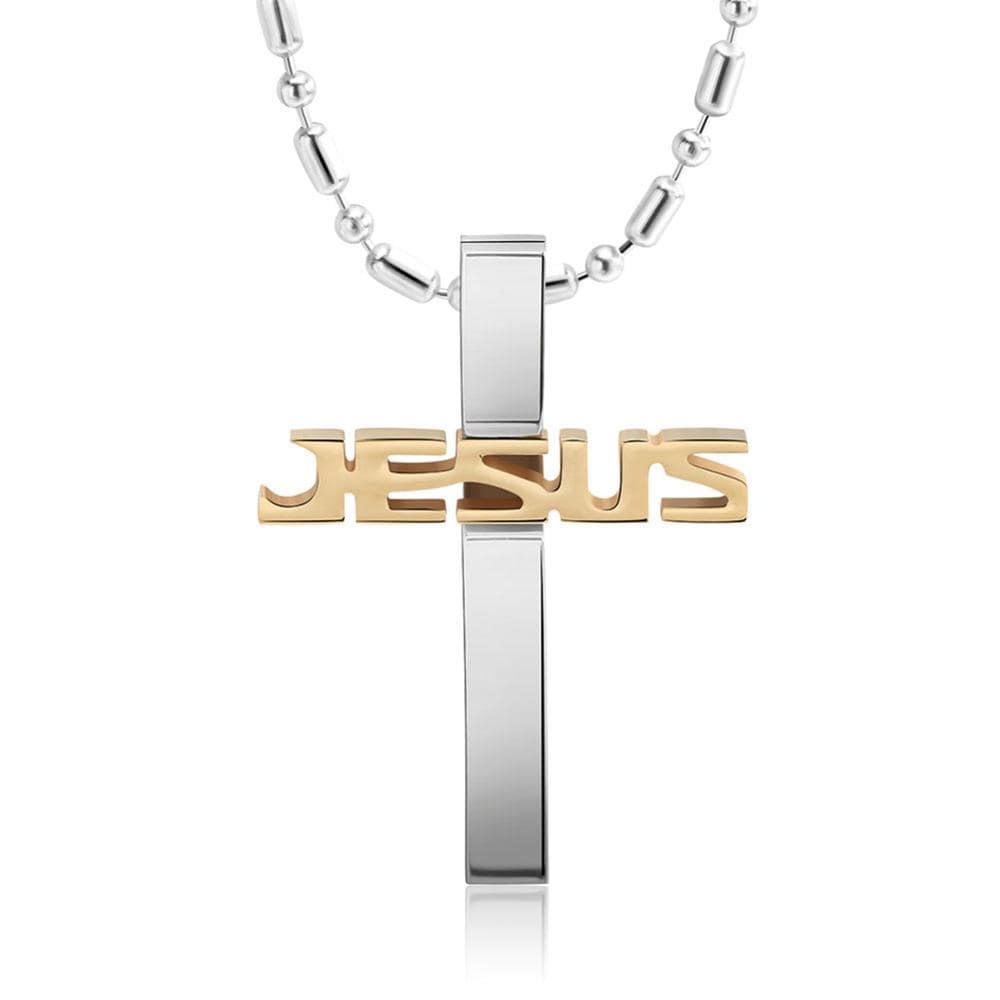 jesus name necklace gold