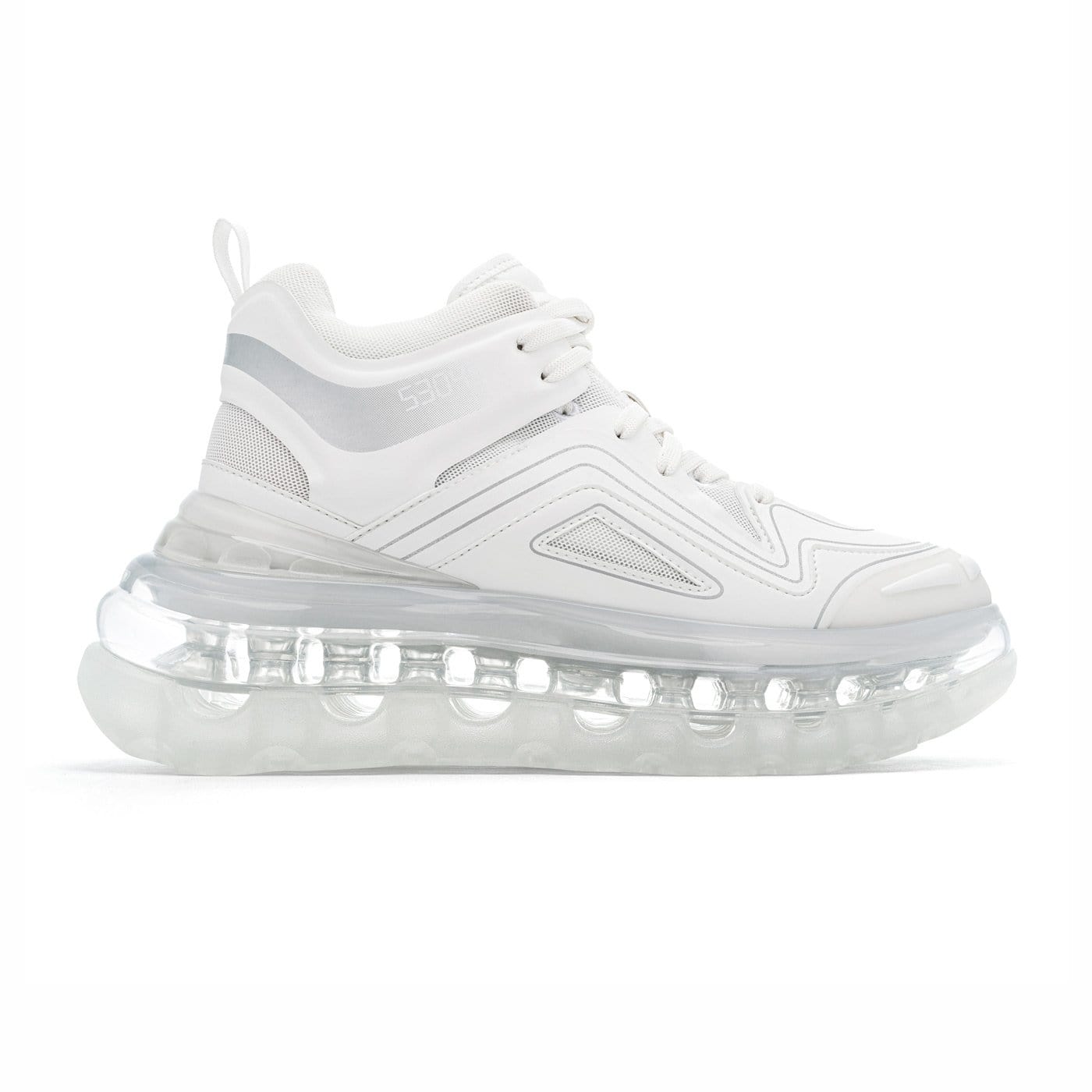 the classic white color with a clear bubble air sole goes with