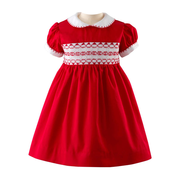 red smock dress baby