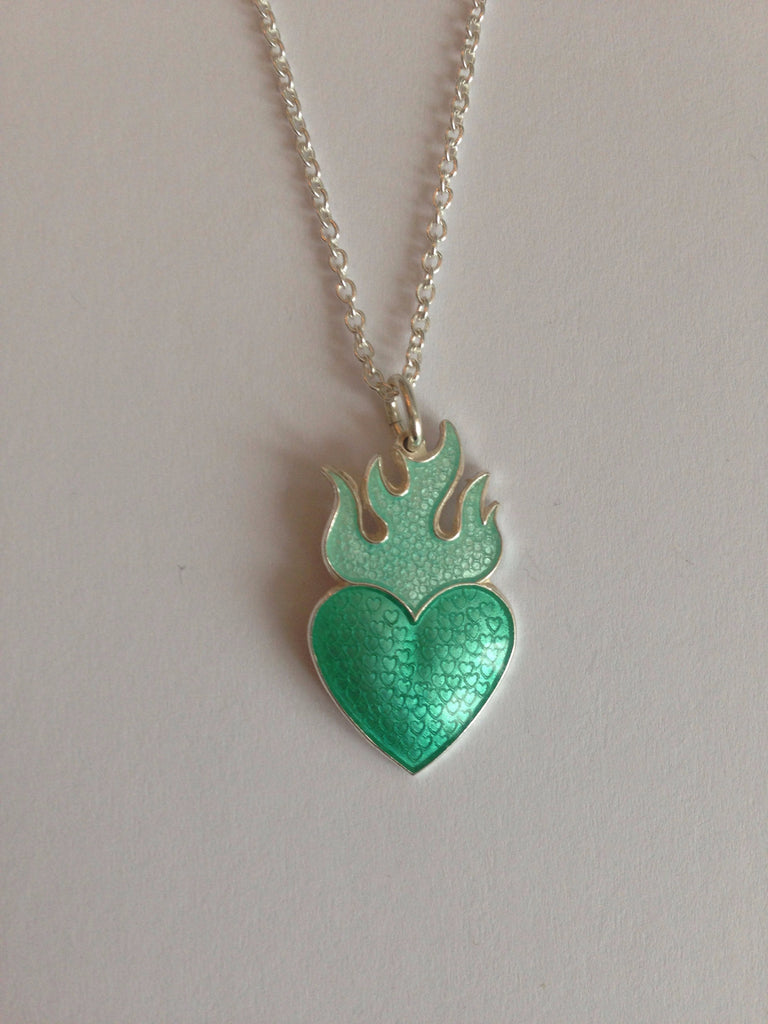 HEART WITH FLAMES by Camilla Prytz green