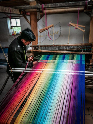 The production of the fabric.