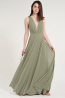 Jenny Yoo Long Bridesmaid Dress Sage