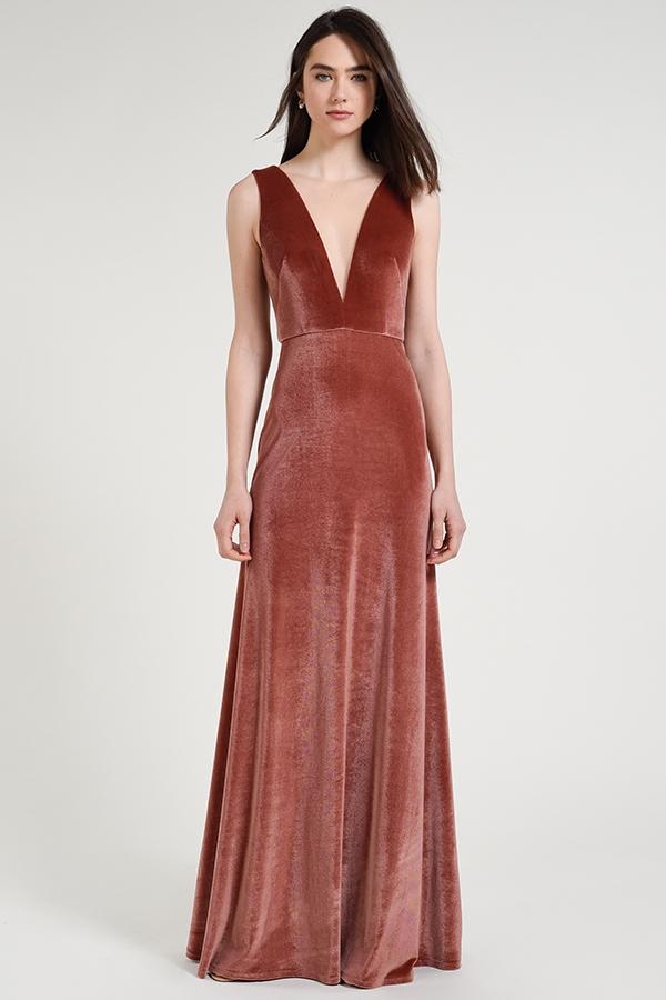 jenny yoo velvet bridesmaid dress