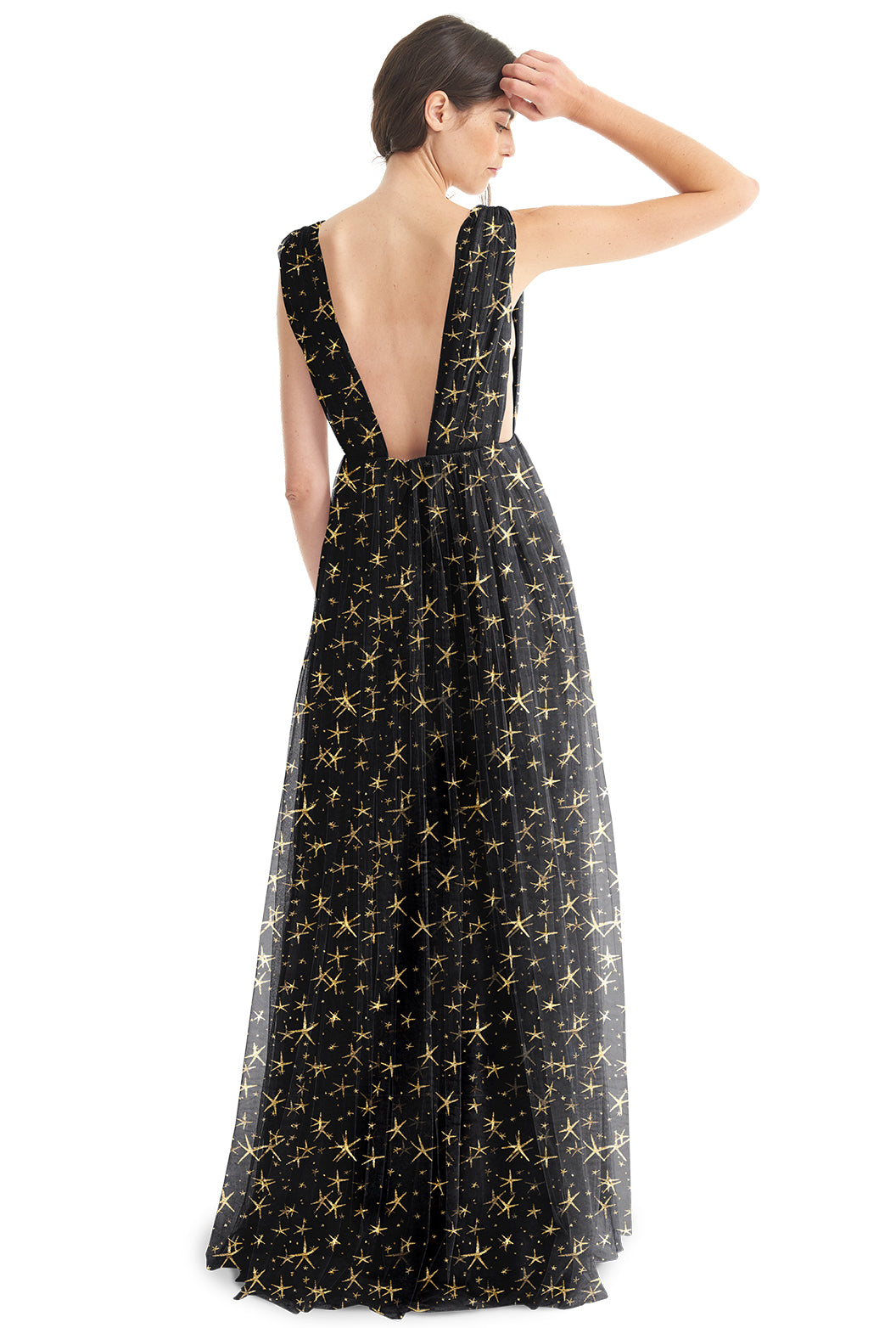 black tulle dress with stars