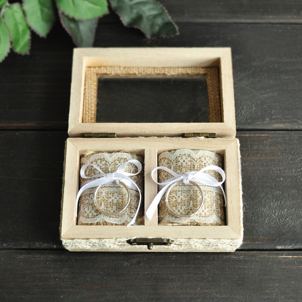 personalised double ring box